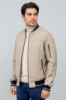 Мужской бомбер-ветровка в бежевом цвете SB-25287-beige