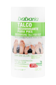 Дезодорант-тальк для ног Babaria Talc Foot Deodorant с алоэ вера, 100 мл