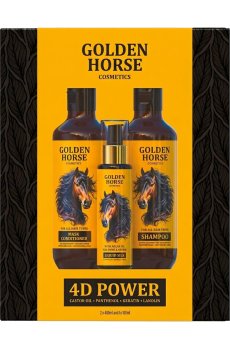 Набор для волос Golden Pharm Golden Horsе 4D Power (шампунь, 400 мл + маска-кондиционер, 400 мл + масло, 100 мл)