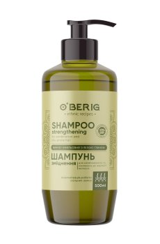 Укрепляющий глина-шампунь OBERIG Винно-хмелевой с белой глиной, для комбинированных и склонных к жирности волос, 500 мл