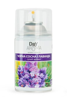 Сменный баллон для автоматического аэрозольного освежителя воздуха domo Dry Aroma Чёрная сосна и лаванда, 250 мл