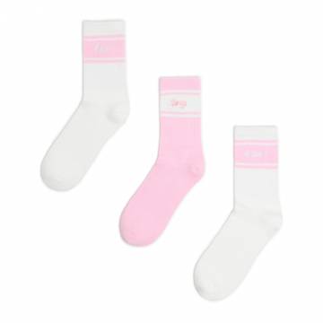 Cropp - 3 пачка довгих шкарпеток - пастельний рожевий Cropp - 3 пачка довгих шкарпеток - пастельний рожевий