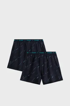 Мужские темно-синие трусы с узором (2 шт) Синий M Atlantic 2MBX-085