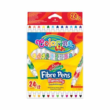 Набор двусторонних цветных фломастеров Colorino Kids Duo Colors, 24 цвета, от 3 лет, 12 шт (32353PTR) Набор двусторонних цветных фломастеров Colorino Kids Duo Colors, 24 цвета, от 3 лет, 12 шт (32353PTR)