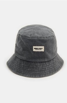Джинсовий капелюх типу bucket з нашивкою - сірий