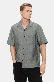 Мужская серая льняная рубашка Серый M Calvin Klein K10K109521