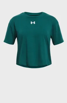 Детская зеленая футболка UA CROP SPORTSTYLE LOGO SS Зеленый 8 Under Armour 1380878-449