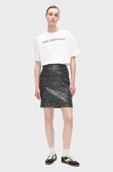 Женская черная юбка embellished Черный 38 Karl Lagerfeld A4W12016