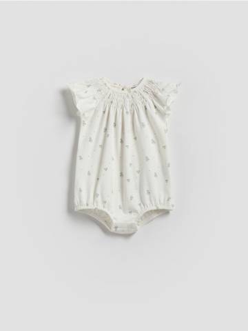 Reserved - Візерунчасте боді з оборками - білий - 880CY-00X Reserved - Візерунчасте боді з оборками - білий - 880CY-00X