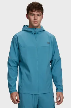 Мужская голубая ветровка UA Tech Utility Woven Jckt-BLU Голубой XXL Under Armour 6004967-466