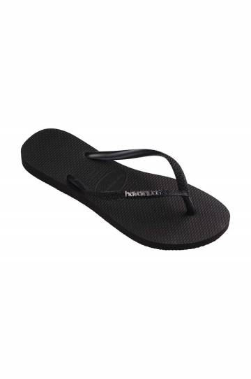 Вьетнамки Havaianas SLIM GLITTER II женские цвет чёрный на плоском ходу 4146975.1069 Вьетнамки Havaianas SLIM GLITTER II женские цвет чёрный на плоском ходу 4146975.1069