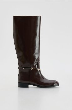 Reserved - Лаковані чоботи - червоне дерево - 028FG-93X