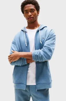Мужское голубое худи FZ HOODIE Голубой L Tommy Hilfiger UM0UM03511