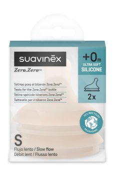 Силиконовая соска Suavinex Zero.Zero антиколиковая, медленный поток, бежевая, с рождения, 2 шт (308449)