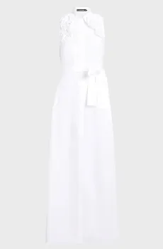 Женское белое платье FLOWER SHIRT DRESS Белый 40 Karl Lagerfeld A2W13004