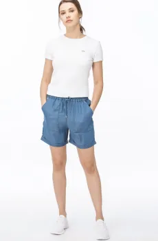 Женские голубые шорты Голубой 36 Lacoste GF090505M