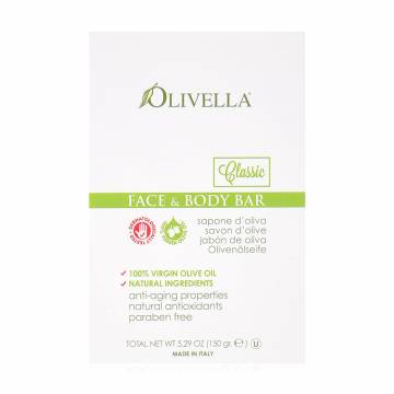 Твердое мыло для лица и тела Olivella Classic на основе оливкового масла, 150 г Твердое мыло для лица и тела Olivella Classic на основе оливкового масла, 150 г