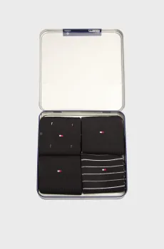 Мужские черные носки (4 пары) TIN GIFTBOX Черный 43-46 Tommy Hilfiger 701235375
