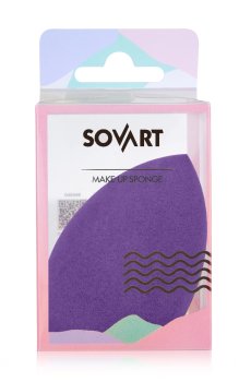 Бьюти-блендер для макияжа Sovart капля со срезом, фиолетовый, 1 шт