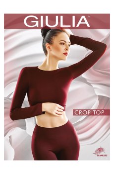 Спортивный топ женский Giulia Crop Top с длинным рукавом, Nero, размер L/XL