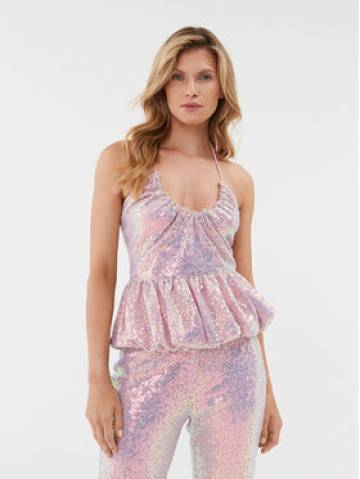 ROTATE Блузка Sequin Halterneck 1113672208 Рожевий Regular Fit