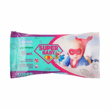 Детские влажные салфетки Naturelle Super Baby Ultra Soft Baby Care Wipes Fresh, 15 шт Детские влажные салфетки Naturelle Super Baby Ultra Soft Baby Care Wipes Fresh, 15 шт