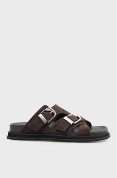 Женские коричневые замшевые слайдеры Camilla Коричневый 37 PRPY PRSLT1433W