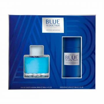 Парфюмированный набор мужской Antonio Banderas Blue Seduction Man (туалетная вода 100 мл + дезодорант 150 мл) Парфюмированный набор мужской Antonio Banderas Blue Seduction Man (туалетная вода 100 мл + дезодорант 150 мл)