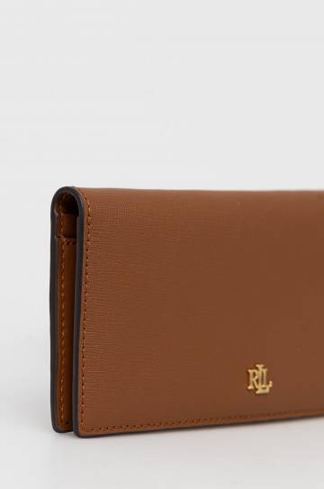 Кожаный кошелек Lauren Ralph Lauren женский цвет коричневый Кожаный кошелек Lauren Ralph Lauren женский цвет коричневый