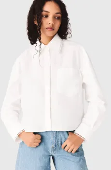 Женская белая рубашка Белый 36 MAJE MFPCM00719_White