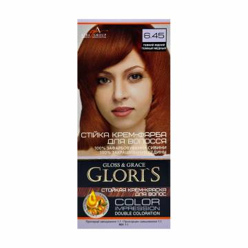 Стойкая крем-краска для волос Gloris Gloss & Grace для двух применений 6.45 Темный медный, 130 мл Стойкая крем-краска для волос Gloris Gloss & Grace для двух применений 6.45 Темный медный, 130 мл