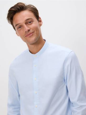 Reserved - Сорочка slim fit із високим вмістом бавовни - блідо-блакитний - 217BK-05X Reserved - Сорочка slim fit із високим вмістом бавовни - блідо-блакитний - 217BK-05X