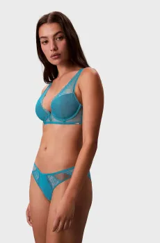 Женский бирюзовый бюстгальтер LIGHTLY LINED PLUNGE Бирюзовый 32B Calvin Klein LV00QF8357