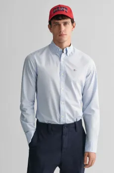 Мужская голубая рубашка SLIM POPLIN Голубой XXL Gant 3000102