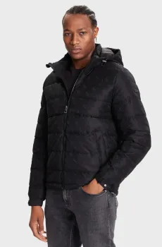 Мужская черная куртка с узором Черный S Guess M5BL0B.W2322;FJAJ