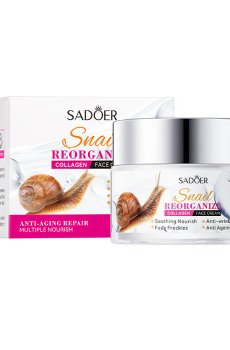 Крем для лица Sadoer Snail Reorganize Collagen Face Cream с коллагеном и экстрактом слизи улитки, 50 г