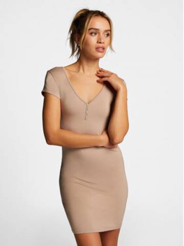 Hunkemöller Нічна сорочка Henley 205029 Бежевий Slim Fit Hunkemöller Нічна сорочка Henley 205029 Бежевий Slim Fit