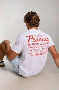 Бавовняна футболка з принтом Peanuts - білий