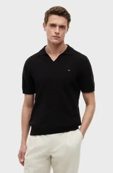 Мужское черное поло SEASONAL Черный XL Tommy Hilfiger MW0MW43243