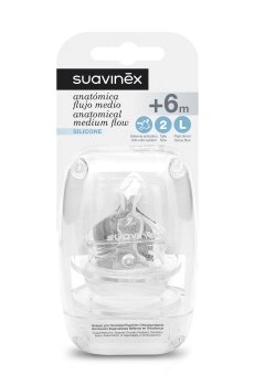 Силиконовая соска Suavinex анатомическая, быстрый поток, от 6 месяцев, 2 шт (300868)
