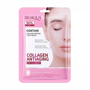 Антивозрастная тканевая маска для лица Bioaqua Collagen Antiaging Facisal Mask с коллагеном, 25 г Антивозрастная тканевая маска для лица Bioaqua Collagen Antiaging Facisal Mask с коллагеном, 25 г