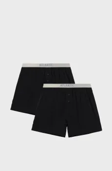 Мужские черные трусы (2 шт) Черный M Atlantic 2BMB-005