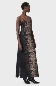 Женское черное платье с узором BRYONY Черный 10 AllSaints W222DD