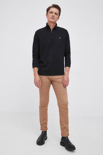 Хлопковый свитер Polo Ralph Lauren мужская цвет чёрный Хлопковый свитер Polo Ralph Lauren мужская цвет чёрный