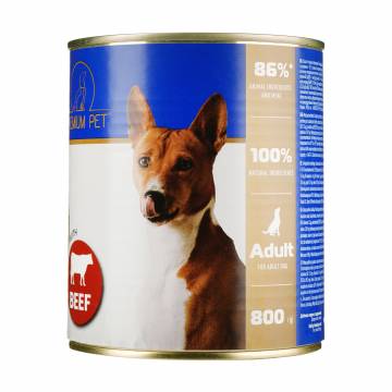 Паштет для взрослых собак Premium Pet с говядиной, 800 г Паштет для взрослых собак Premium Pet с говядиной, 800 г