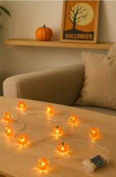 Світлодіодна гірлянда з мотивом гарбуза - помаранчевий