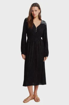 Женское черное платье в полоску Черный 40 SPRINGFIELD 7952297