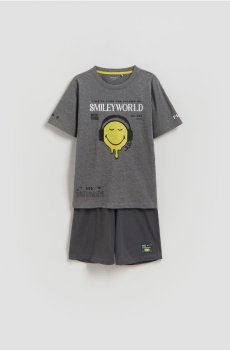 Reserved - Бавовняний піжамний комплект SmileyWorld® - середньо-сірий - 680IN-85M