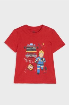 Бавовняна футболка з принтом Fireman Sam - червоний