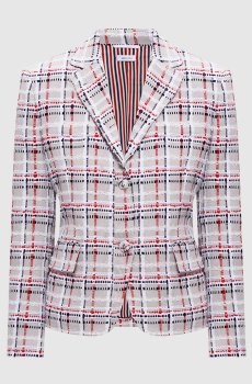 Серый твидовый жакет с шерстью